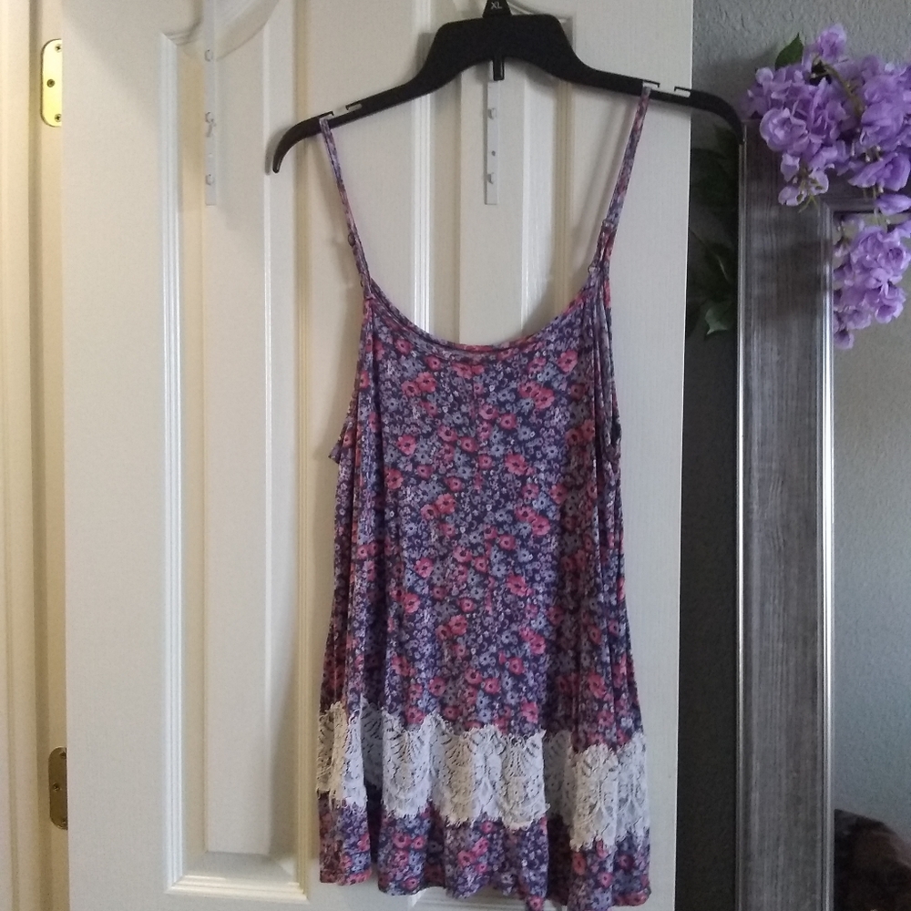 Floral strap shirt